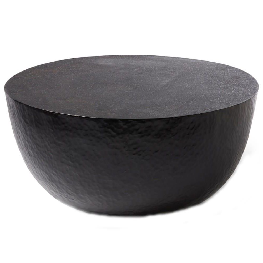 Fashionable Cedric Modern Classic Black Iron Round Round Coffee Table With Regard To Aged Black Coffee Tables (View 19 of 20)