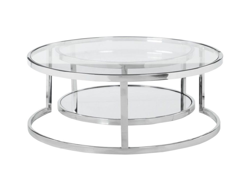 Fashionable Chintaly – 35" Round Nesting Cocktail Table – 5509 Ct Nst With Regard To Polished Chrome Round Cocktail Tables (View 11 of 20)
