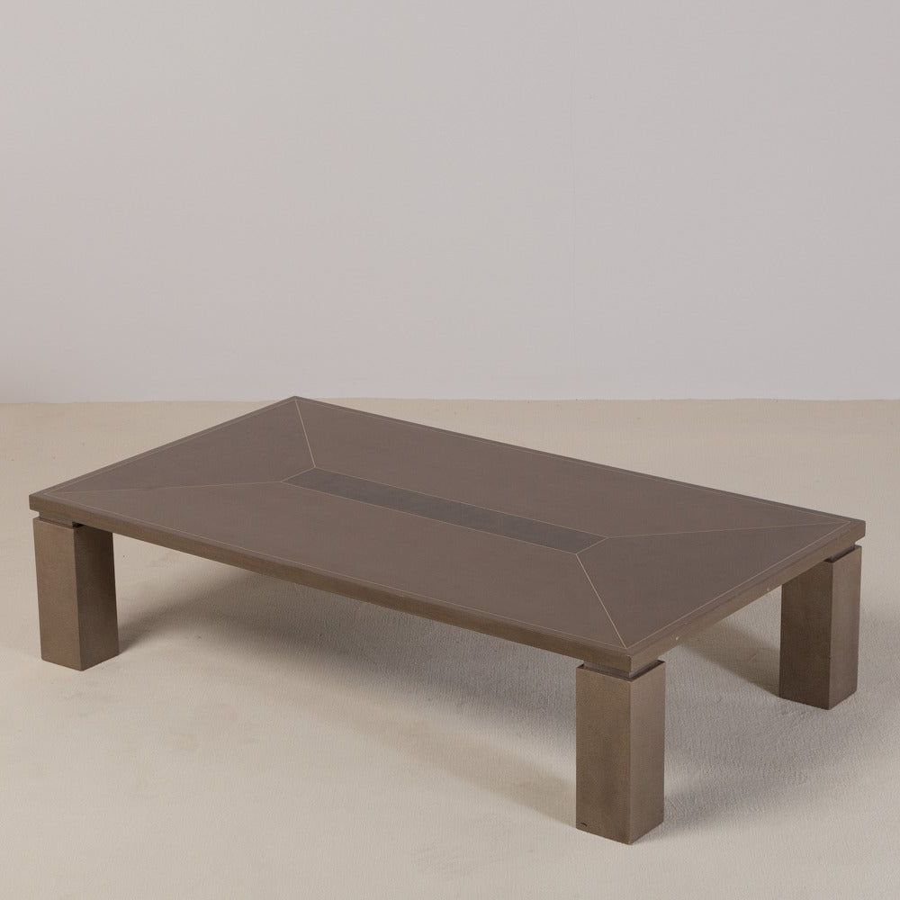 Fashionable Faux Shagreen Coffee Tables Within Faux Shagreen Rectangular Coffee Table, 1980s At 1stdibs (View 4 of 20)