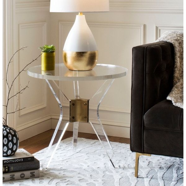 Fashionable Gold And Clear Acrylic Side Tables In Shop Safavieh Couture Werner Acrylic End Table  Clear –  (View 12 of 20)