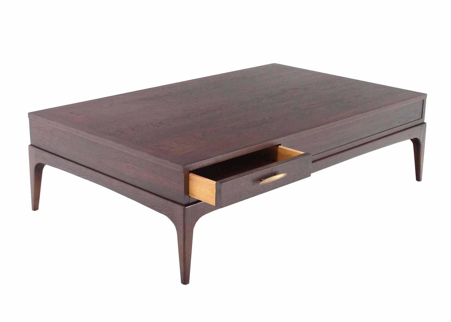 Fashionable Large Rectangle One Drawer Walnut Coffee Table For Sale At Within Walnut And Gold Rectangular Coffee Tables (View 11 of 20)
