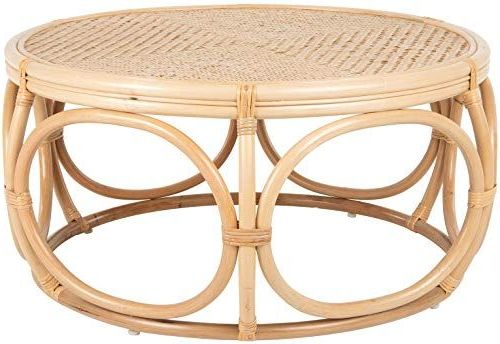 Fashionable New Kouboo Busan Rattan, Natural Color Coffee Table, Brown Intended For Natural Woven Banana Coffee Tables (View 9 of 20)
