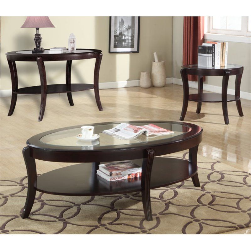 Favorite 3 Piece Coffee Tables With Regard To Furniture Of America Stemplez Transitional 3 Piece Coffee (View 17 of 20)