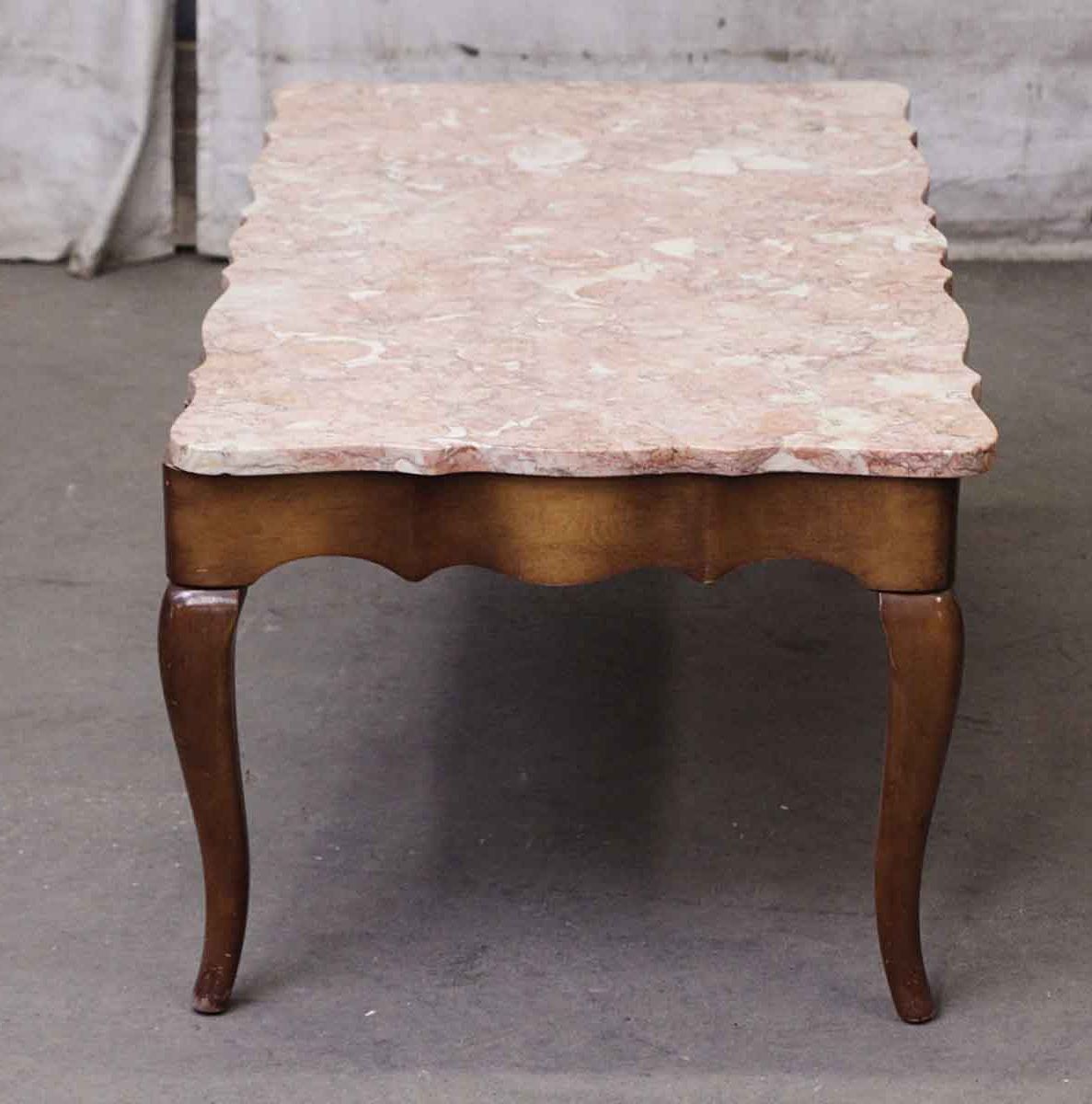Favorite Marble Top Coffee Tables Throughout French Provincial Coffee Table With Rose Marble Top (View 8 of 20)