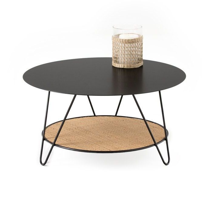 Favorite Natural Woven Banana Coffee Tables With Rosali Metal & Rattan Coffee Table , Black/natural, La (View 16 of 20)