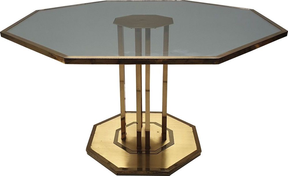 Favorite Octagon Coffee Tables Intended For Vintage Brass & Glass Octagonal Coffee Table 1970s (View 6 of 20)