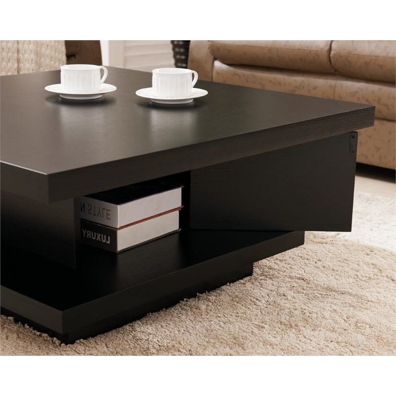 Furniture Of America Carenza Contemporary Square Wood Inside Well Known Swan Black Coffee Tables (View 6 of 20)