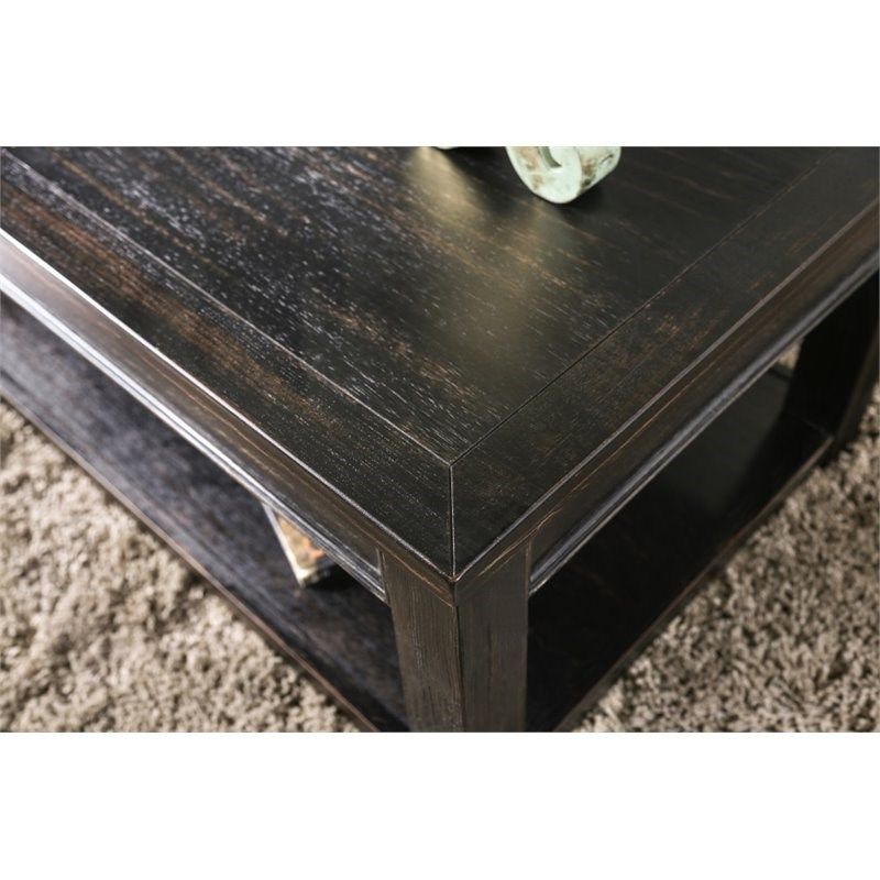 Furniture Of America Deston Wood 1 Shelf Coffee Table In For Best And Newest 1 Shelf Coffee Tables (View 16 of 20)