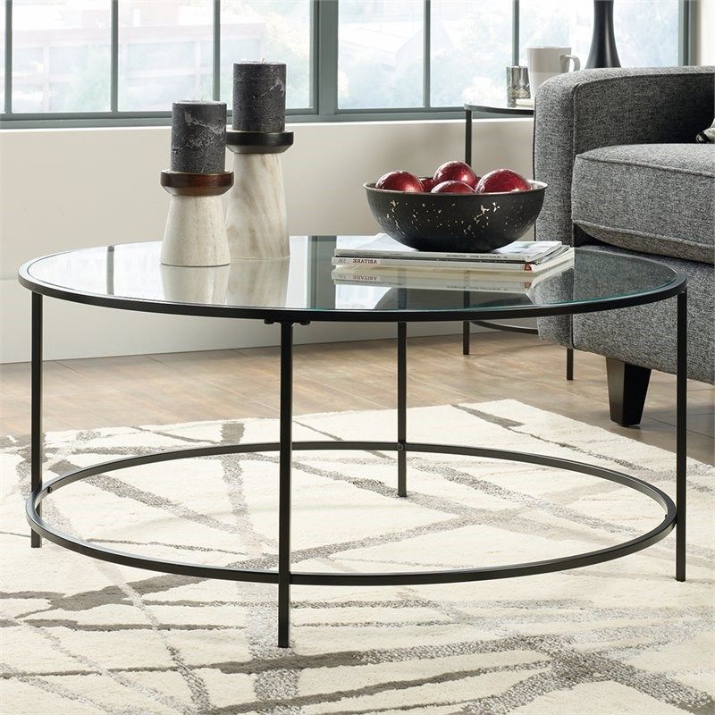 Glass And Pewter Coffee Tables For 2018 3 Piece Glass Top Coffee Table Set In Black – 2132858 Pkg (View 2 of 20)