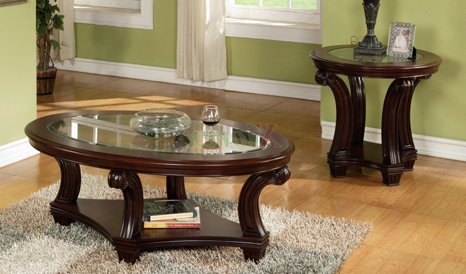 Glass And Pewter Oval Coffee Tables For Most Recent Oval Coffee Table Sets Decorating Ideas (View 6 of 20)