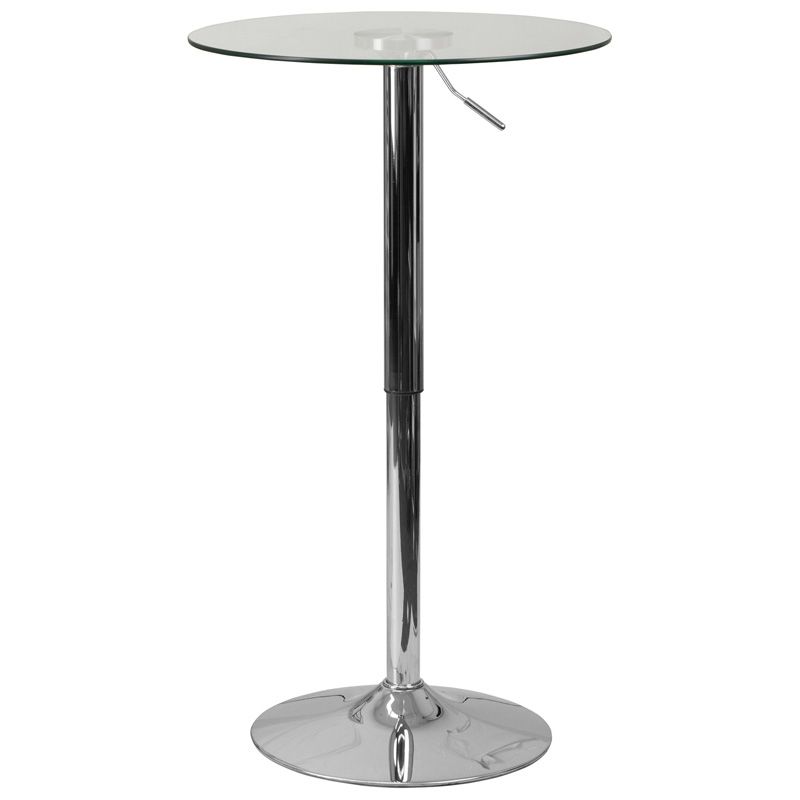 Glass And Stainless Steel Cocktail Tables Within Preferred Round Glass Cocktail Table With Adjustable Frame –  (View 18 of 20)