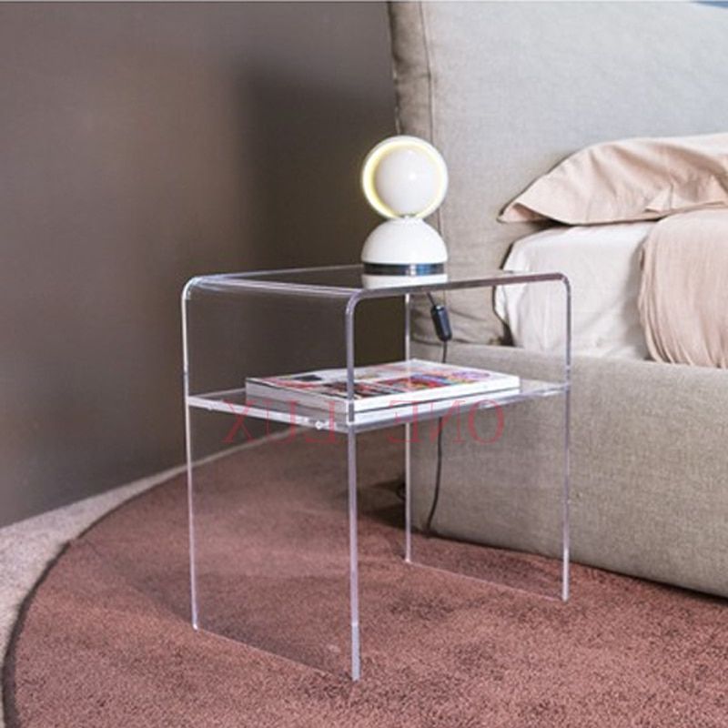 Gold And Clear Acrylic Side Tables Regarding Trendy One Lux Plain And Elegant Clear Transparent Perspex (View 6 of 20)