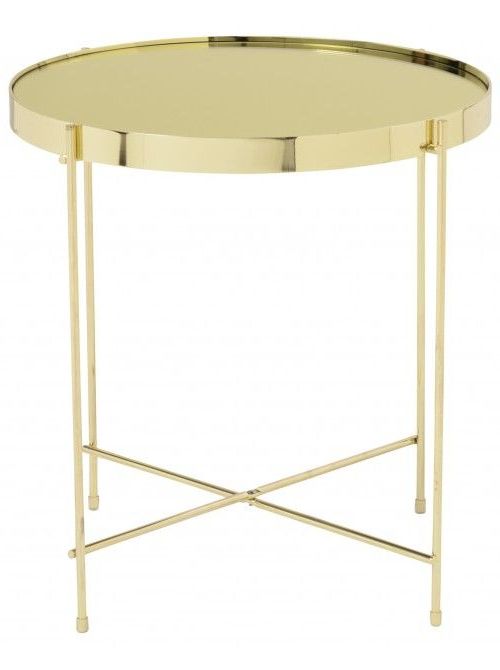 Gold And Mirror Modern Cube End Tables With Regard To Favorite Theo Side Table, Gold – Furniture (View 4 of 20)