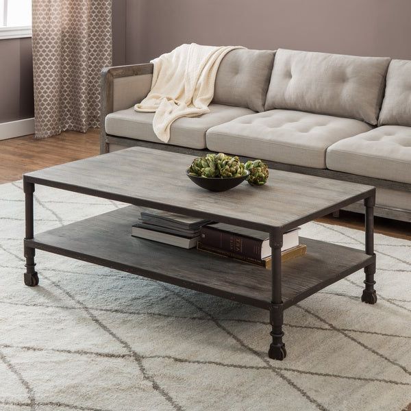Gray Driftwood And Metal Coffee Tables Pertaining To Most Recent Renate Brown/grey Coffee Table – 13506140 – Overstock (View 19 of 20)