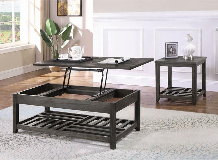Gray Wood Black Steel Coffee Tables With Best And Newest Cherish Grey Wood Lift Top Coffee Tablecoaster (View 11 of 20)