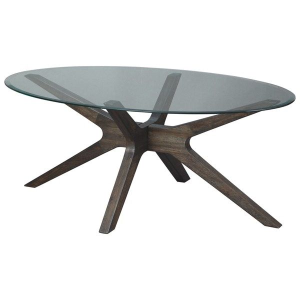 Gray Wood Veneer Cocktail Tables Regarding Best And Newest Shop Zannory Gray Oval Cocktail Table – Free Shipping (View 12 of 20)