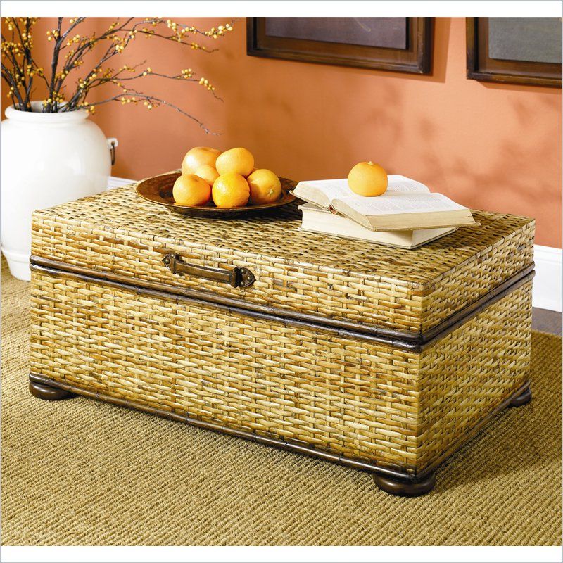 Hammary Hidden Treasures Woven Rattan Trunk Coffee Table With Regard To Most Recent Wicker Coffee Tables (View 10 of 20)