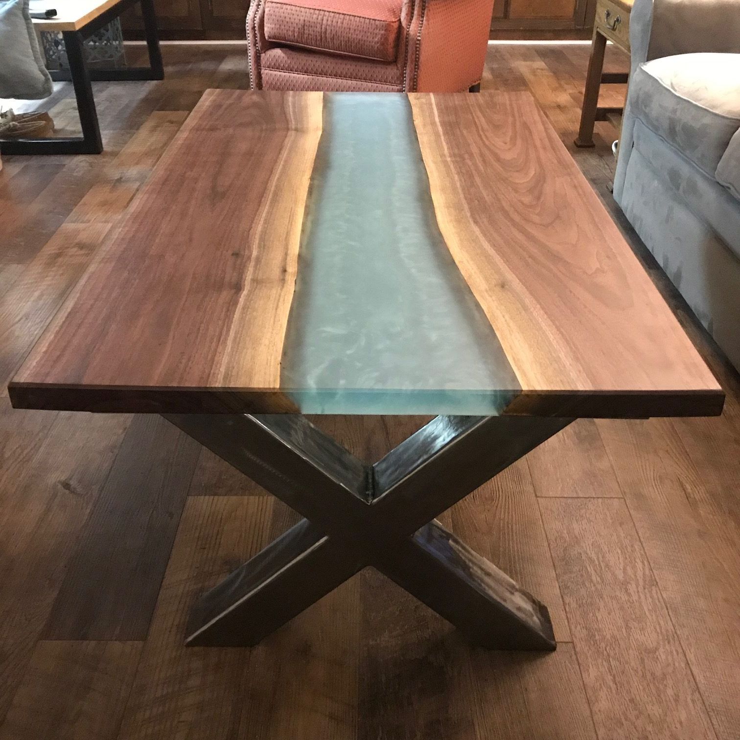 Hand Finished Walnut Coffee Tables Regarding Well Liked Black Walnut Coffee Table – River Table – Johnson Company (View 6 of 20)