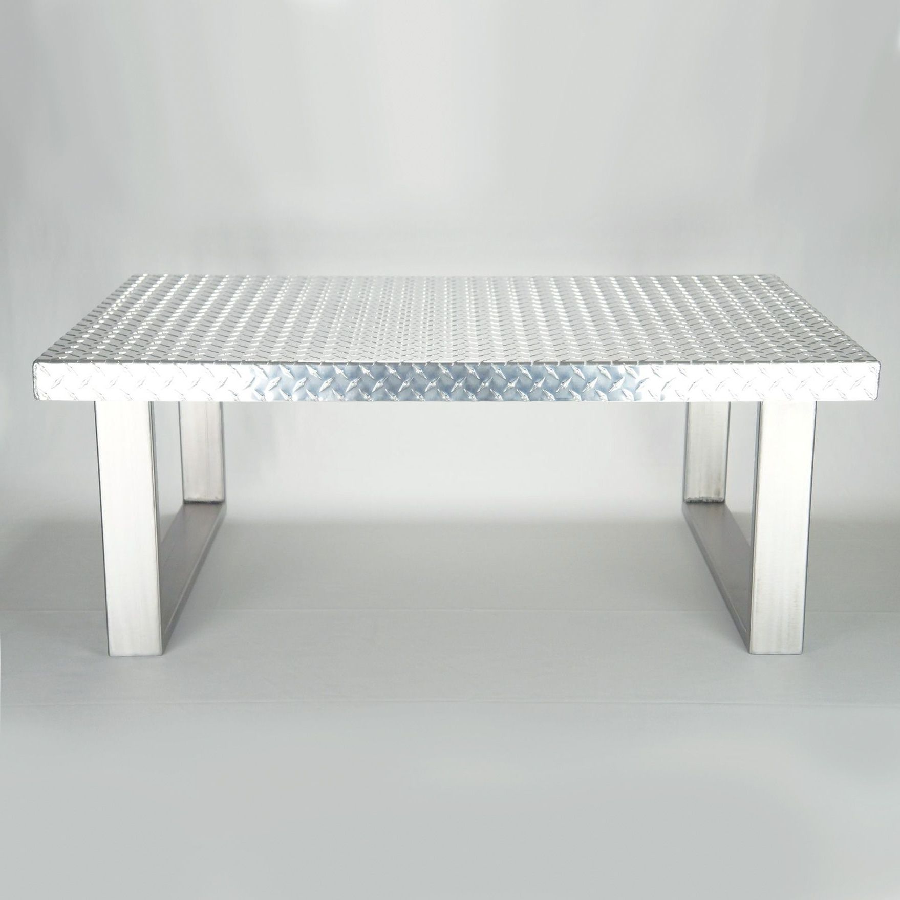Hand Made Industrial Diamond Plate Metal Coffee Table Inside Most Recent Metal Coffee Tables (View 18 of 20)