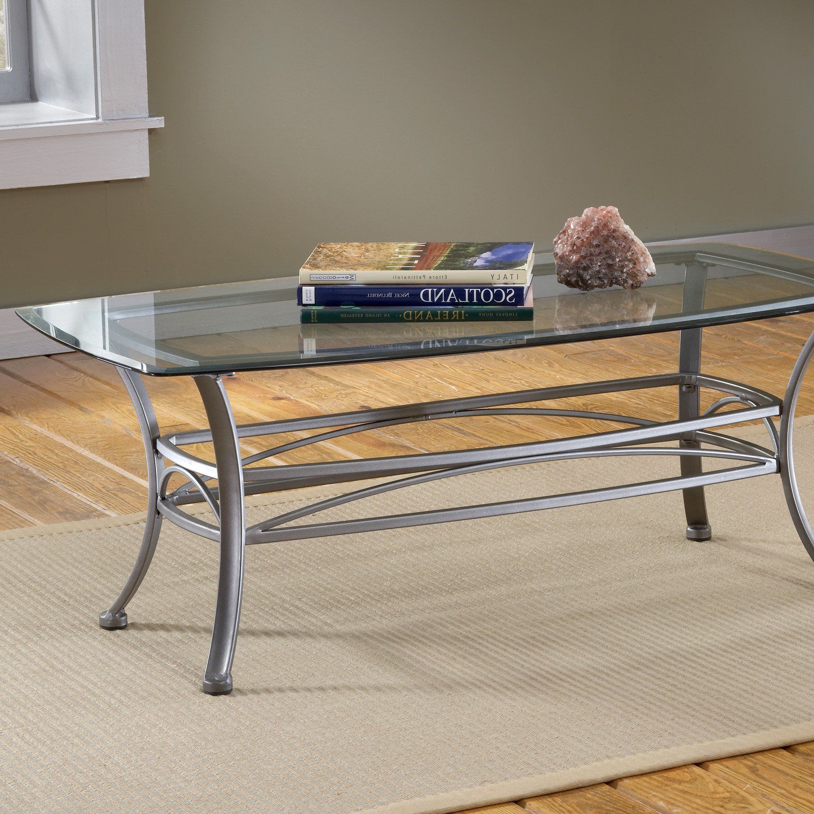 Hillsdale Abbington Rectangle Glass Top Coffee Table In Well Liked Glass Coffee Tables (View 6 of 20)