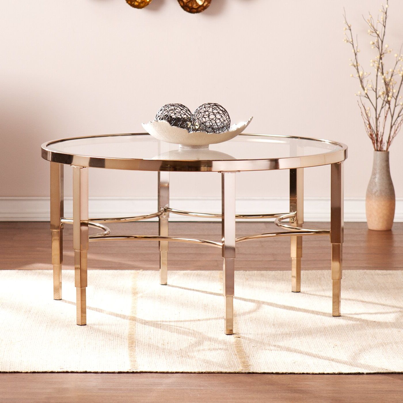 House Of Hampton Herione Metallic Gold Coffee Table In Current Gold Coffee Tables (View 6 of 20)