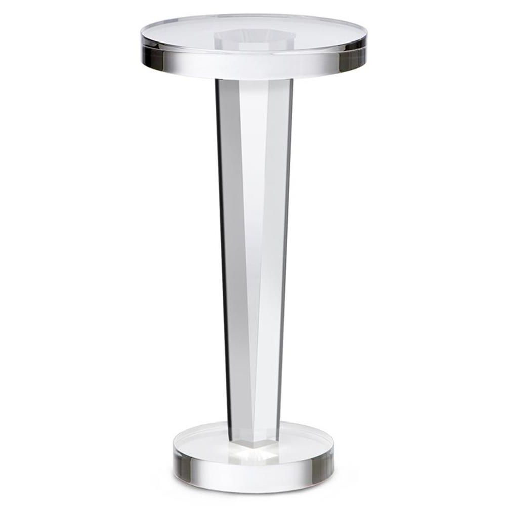 Interlude Liora Modern Classic Clear Acrylic Round Side Regarding 2019 Gold And Clear Acrylic Side Tables (View 19 of 20)