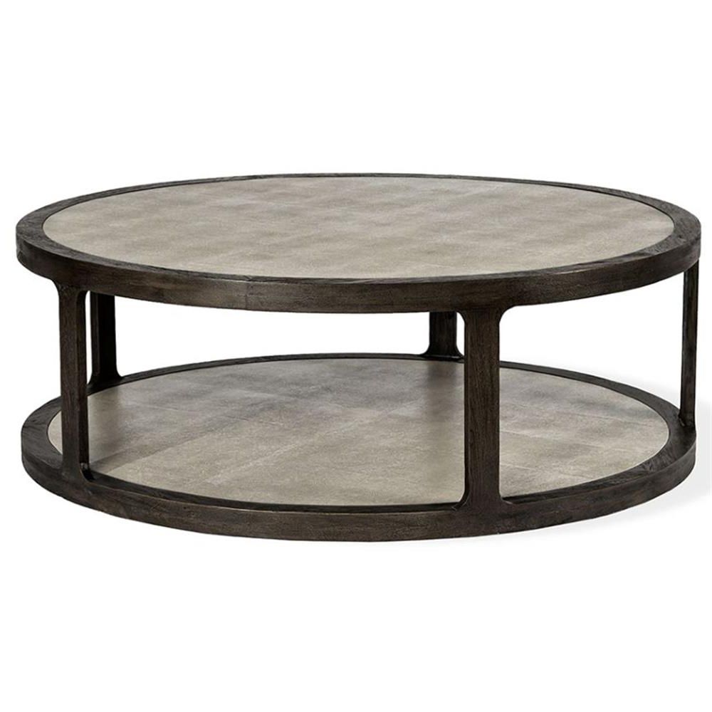 Interlude Litchfield Modern Classic Grey Shagreen Wood With Famous Smoke Gray Wood Coffee Tables (View 14 of 20)