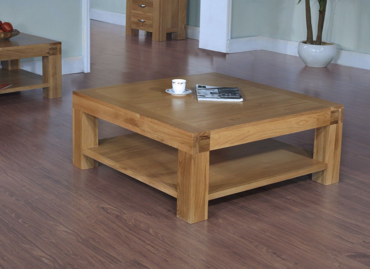 Langton Solid Contemporary Oak Furniture Square Coffee For Well Known 1 Shelf Square Coffee Tables (View 3 of 20)