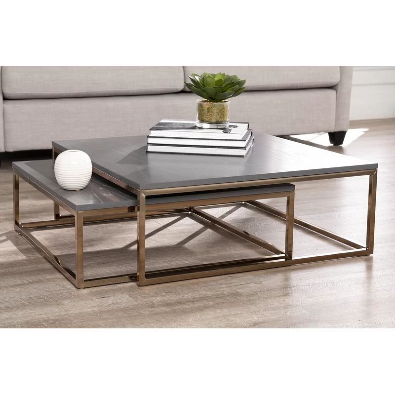 Latest 2 Piece Modern Nesting Coffee Tables In Wrought Studio Juri 2 Piece Coffee Table Set & Reviews (View 8 of 20)