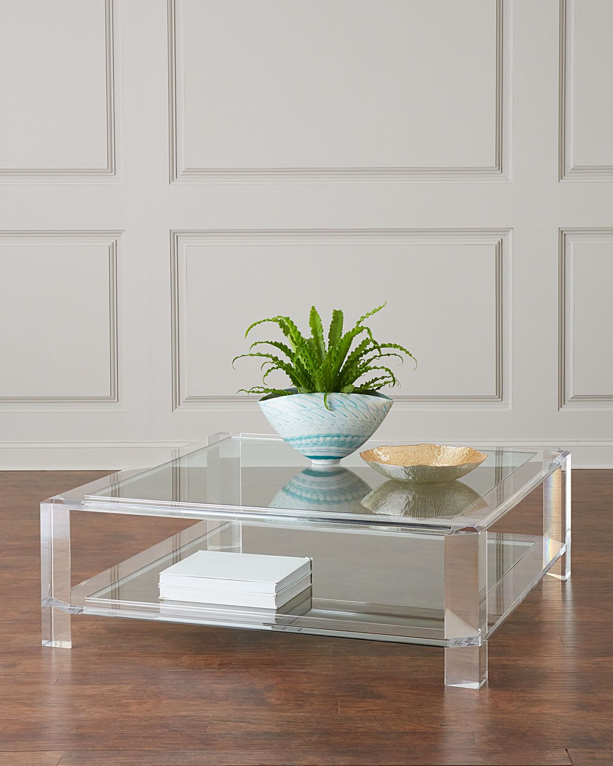 Latest Acrylic Modern Coffee Tables In Interlude Home Landis Acrylic Square Coffee Table (View 3 of 20)