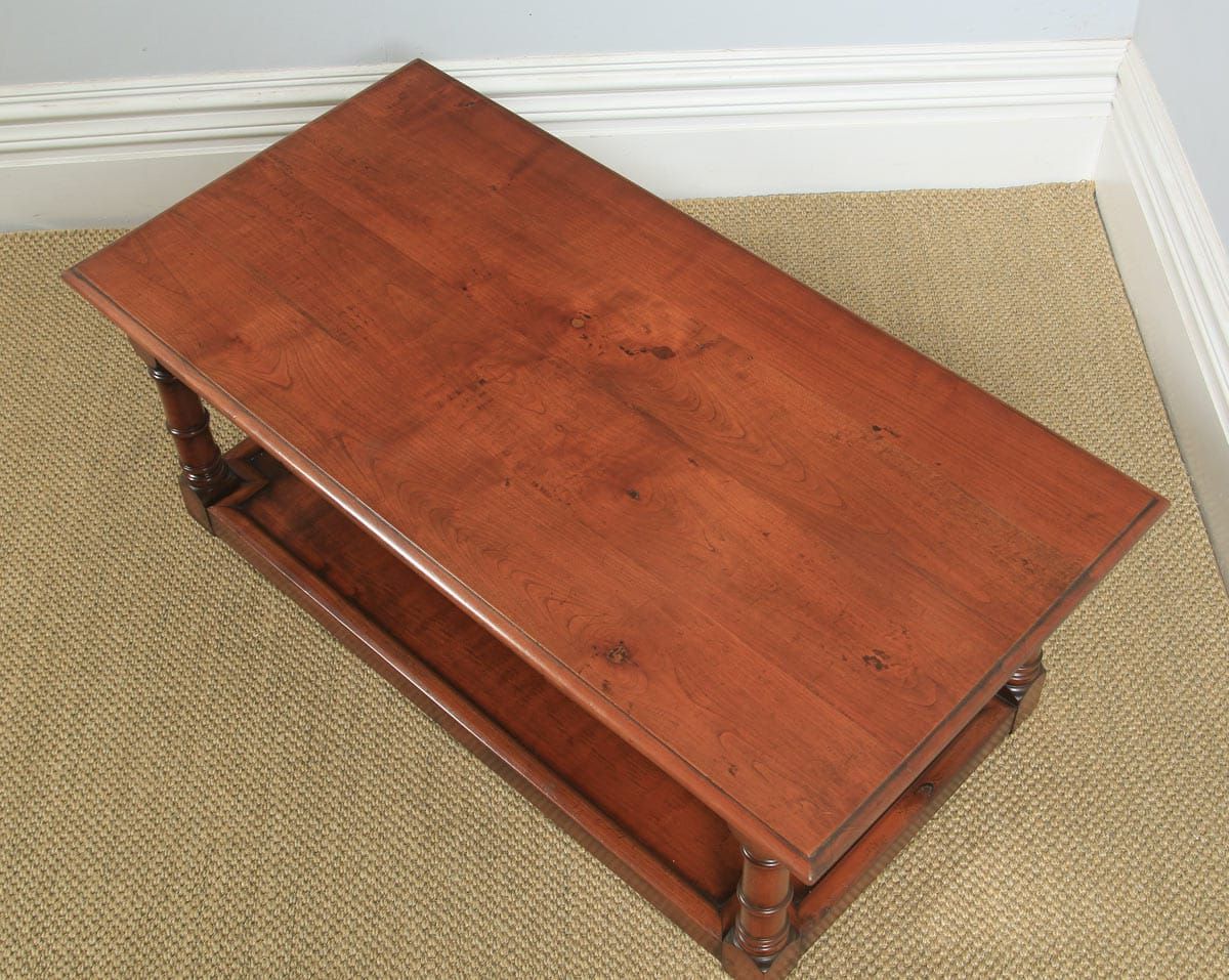 Latest Cherry Wood Coffee Table – English Charles Ii Style – Yola Intended For Antique Blue Wood And Gold Coffee Tables (View 8 of 20)