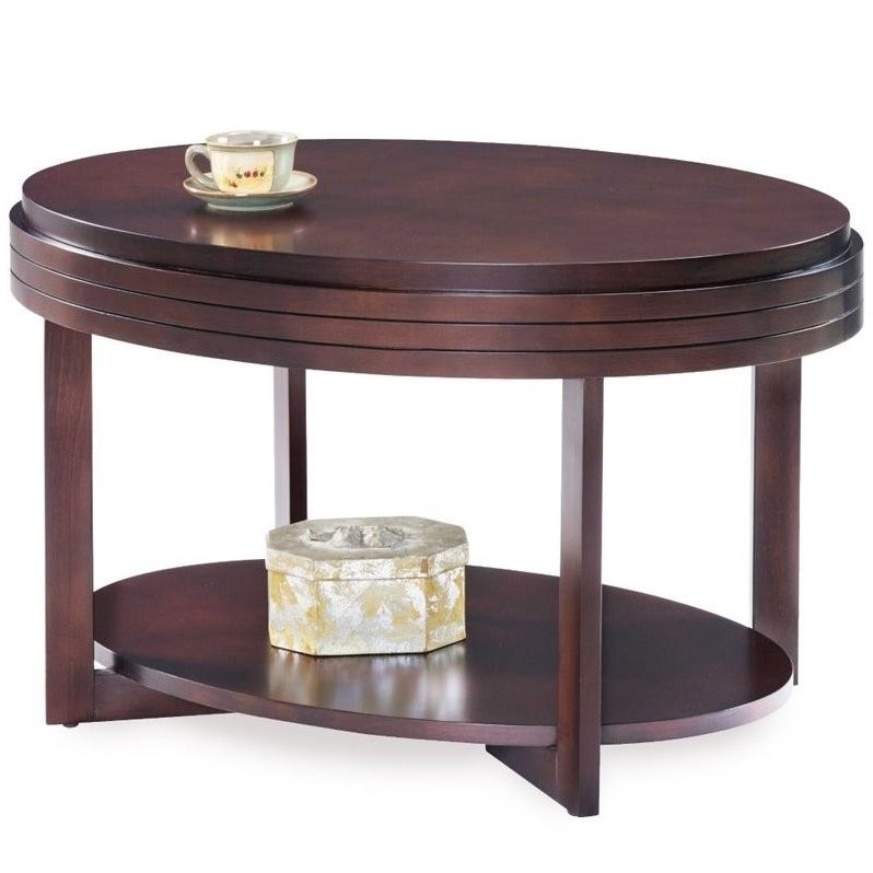 Latest Leick Favorite Finds Oval Coffee Table In Chocolate Cherry Within Cocoa Coffee Tables (View 6 of 20)