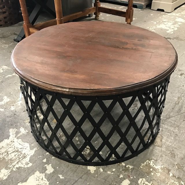 Latest Oval Aged Black Iron Coffee Tables Inside Iron And Wood Coffee Table – Nadeau Nashville (View 16 of 20)