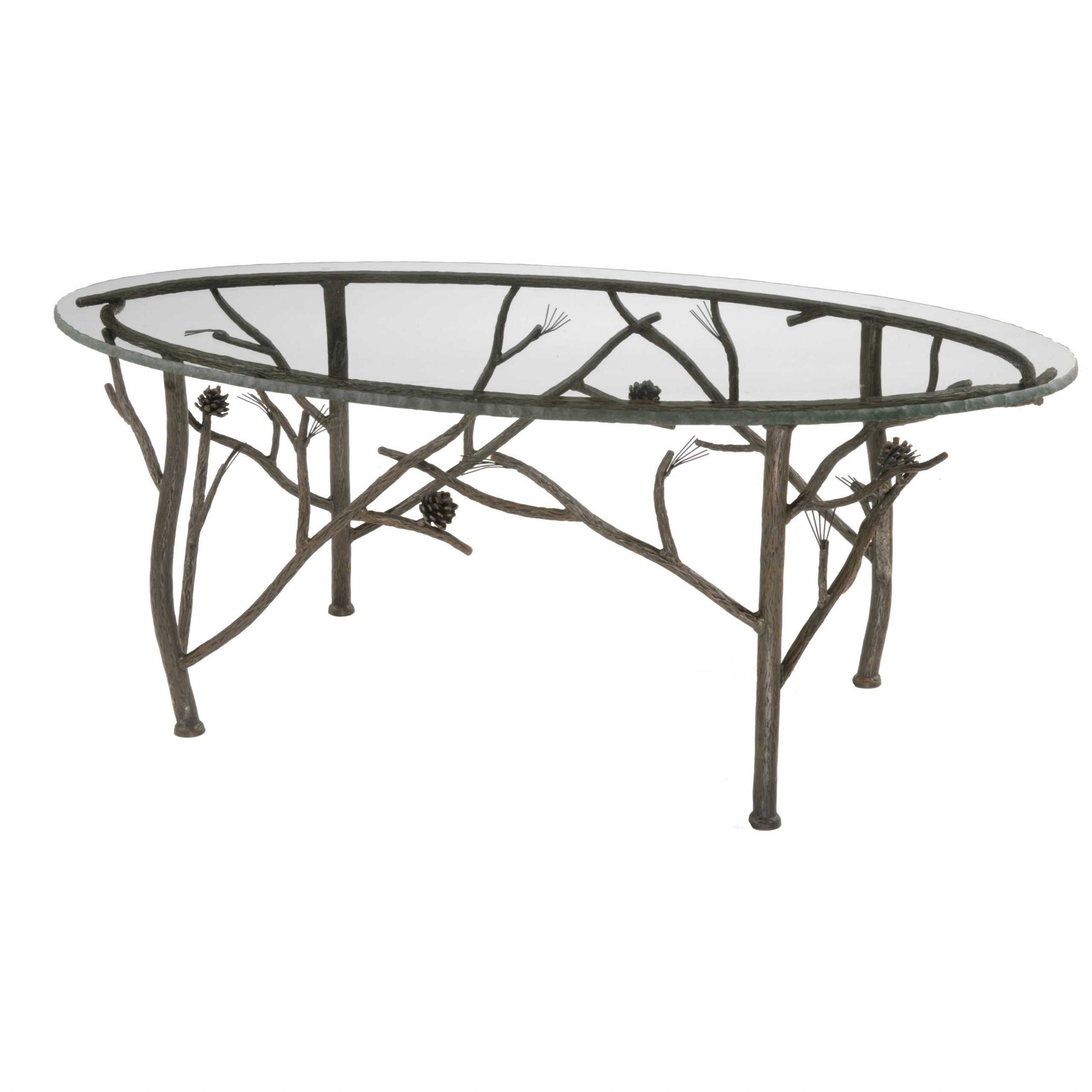 Latest Oval Aged Black Iron Coffee Tables Regarding Rustic Pine Oval Coffee Table (View 17 of 20)