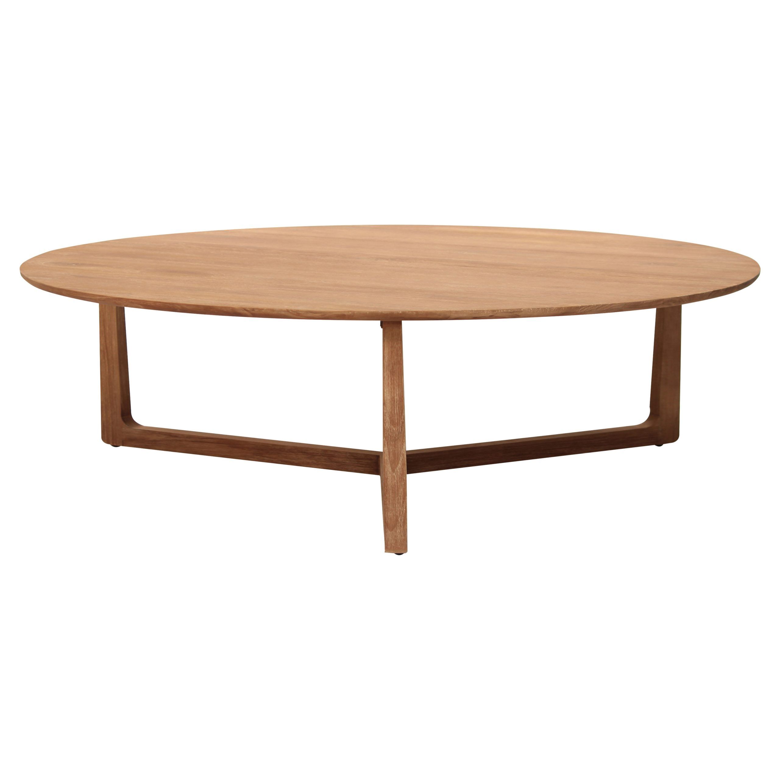 Laura Modern Classic White Washed Teak Wood Round Coffee Intended For Popular Oceanside White Washed Coffee Tables (View 1 of 20)