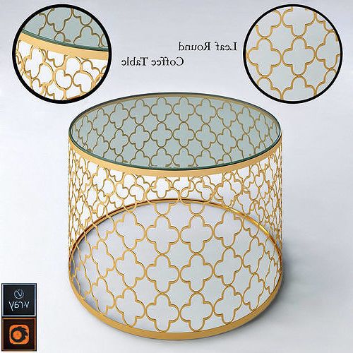 Leaf Round Coffee Tables In Best And Newest Gable Hollywood Regency Glass Gold Leaf Round Coffee Table (View 14 of 20)