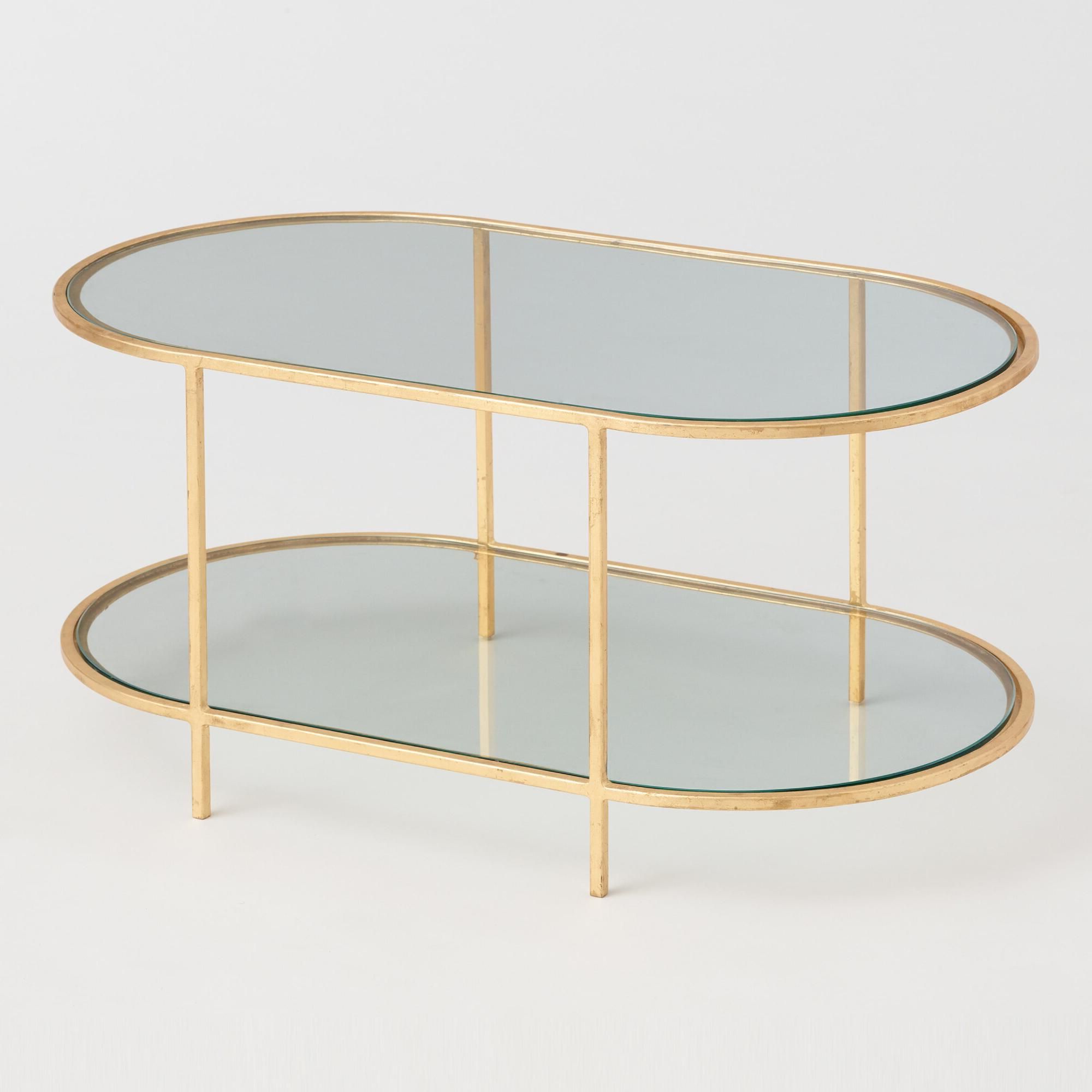 Leaf Round Coffee Tables In Well Known Glass Gold Leaf Coffee Table Oval – Katie Considers (View 4 of 20)
