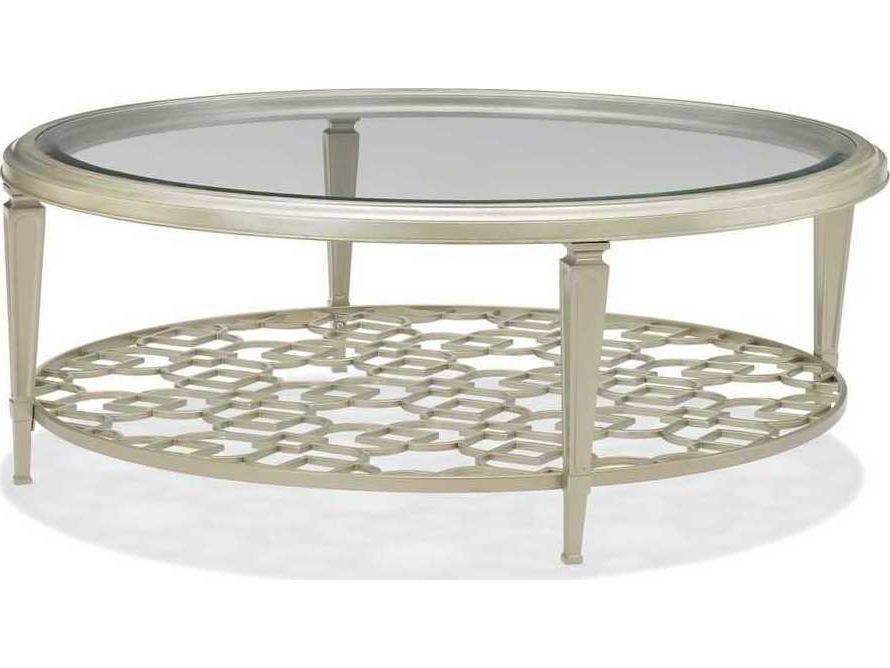 Leaf Round Coffee Tables Intended For Newest Caracole Classic Clear Tempered Glass / Taupe Silver Leaf (View 19 of 20)