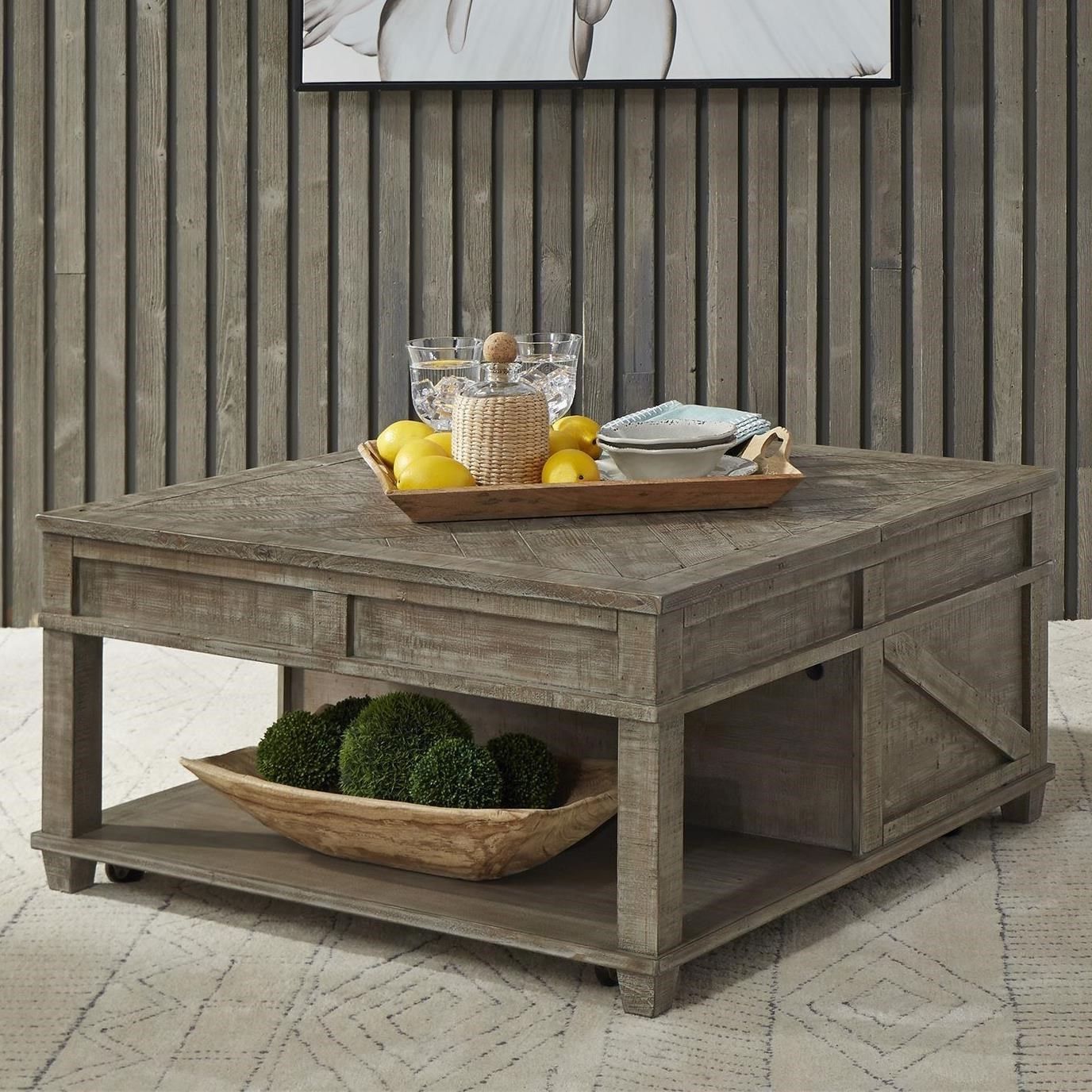 Liberty Furniture Parkland Falls Rustic Square Lift Top In Most Recent Square Coffee Tables (View 7 of 20)