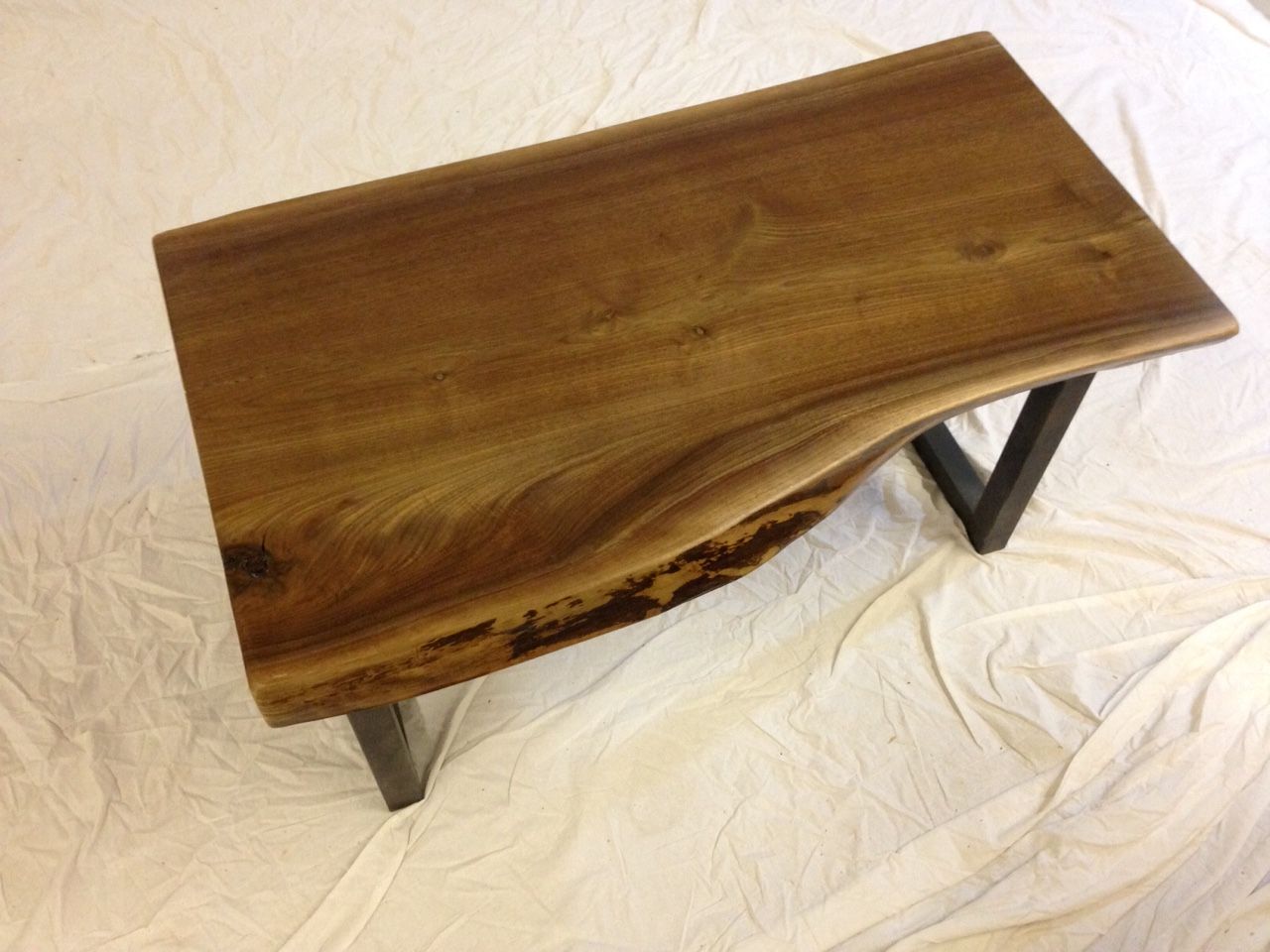 Live Edge Black Walnut Slab Coffee Table (item #41) Pertaining To Well Known Hand Finished Walnut Coffee Tables (View 11 of 20)