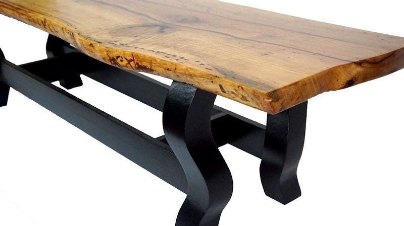 Live Edge Pecan Coffee Console Table Bench The Algonquian Regarding Most Recently Released Warm Pecan Coffee Tables (View 9 of 20)