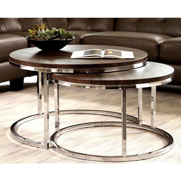 Mergot Modern Chrome 2 Piece Cocktail Round Nesting Table With Regard To Latest Metallic Gold Modern Cocktail Tables (View 11 of 20)