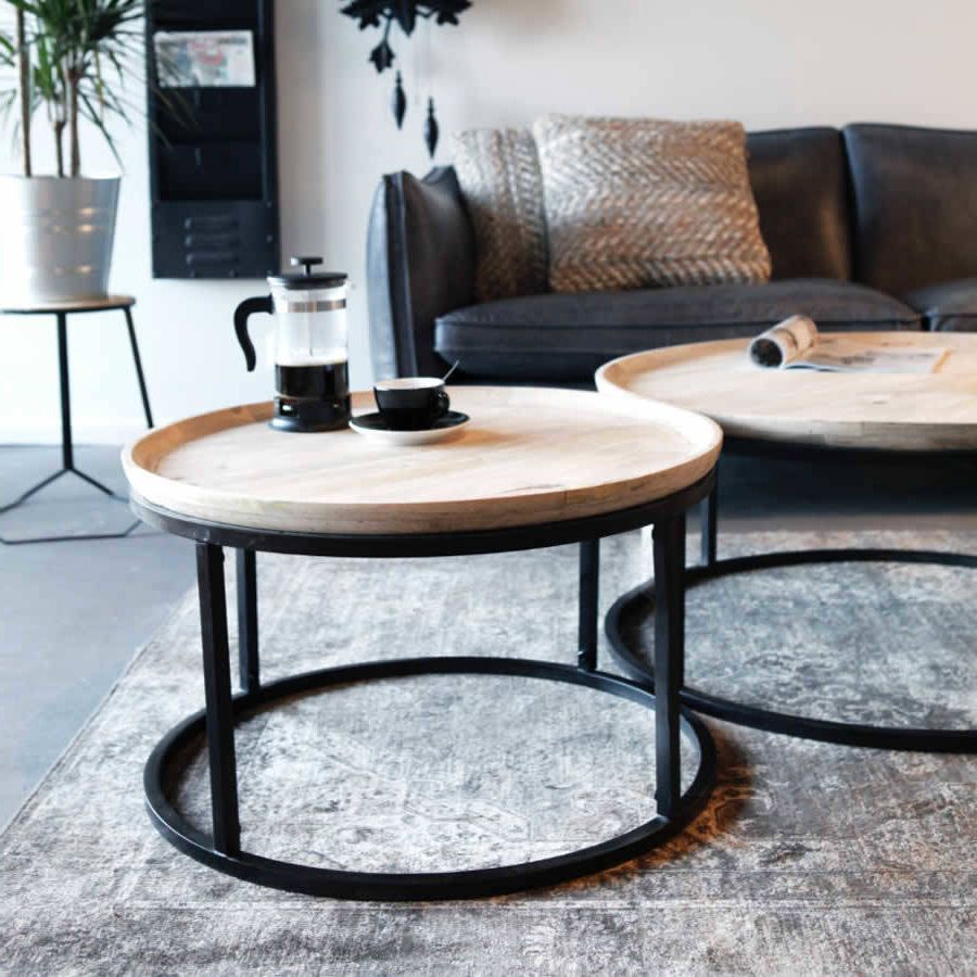 Metal Coffee Tables Pertaining To Trendy Wood And Metal Occasional Round Coffee Tableboo (View 13 of 20)