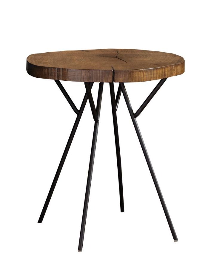 Metal Legs And Oak Top Round Coffee Tables With Newest Round Accent Table With Metal Legs Natural Oak (View 14 of 20)