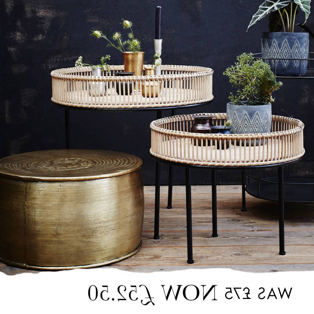 Metal Side Table, Coffee In Natural Woven Banana Coffee Tables (View 11 of 20)