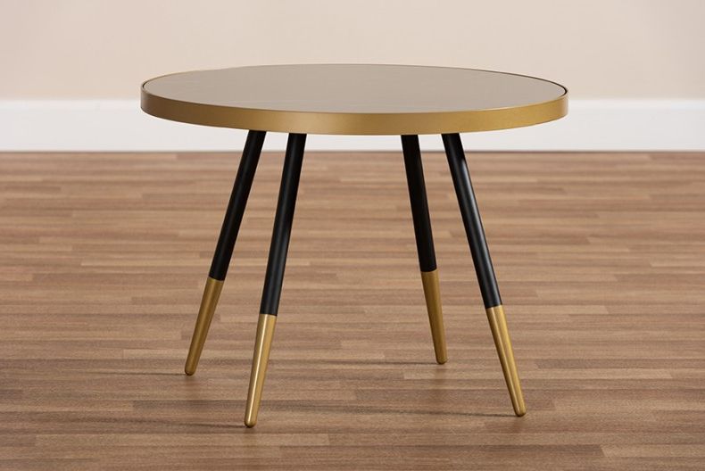 Metallic Gold Modern Cocktail Tables For Most Current Baxton Studio Lauro Modern And Contemporary Round Glossy (View 10 of 20)