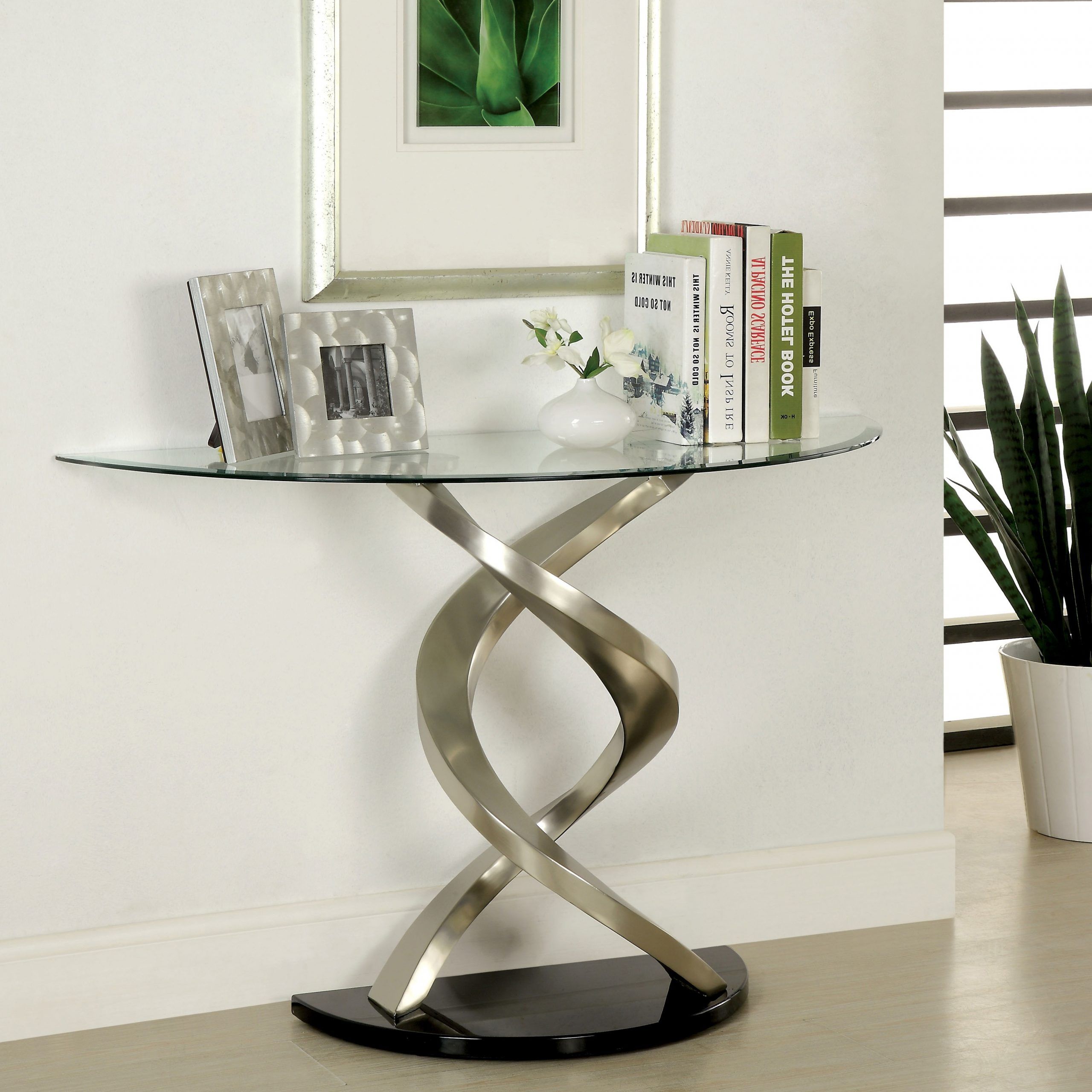 Metallic Silver Cocktail Tables Within Recent Furniture Of America Sele Modern Silver Metal Pedestal (View 17 of 20)