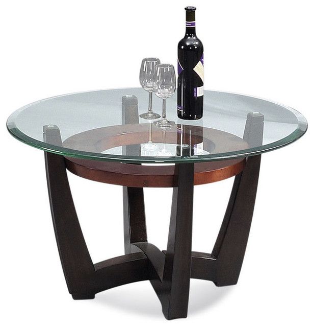 Modern Cocktail Tables For 2018 Bassett Mirror T1078 120/033 Elation Round Glass Top (View 9 of 20)