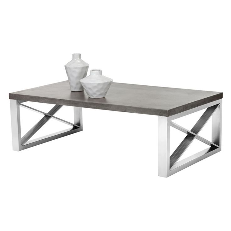 Modern Concrete Coffee Tables Inside Current Sunpan Catalan Concrete Top Coffee Table –  (View 6 of 20)
