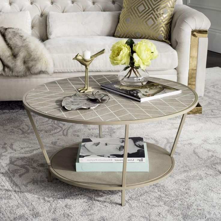 Modern Faux Shagreen Round Coffee Table – Safavieh For Favorite Faux Shagreen Coffee Tables (View 13 of 20)